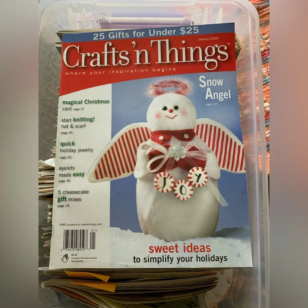 Crafts 'N Things Magazine Sewing Painting Needlepoint Crochet Jan 2005 Christmas